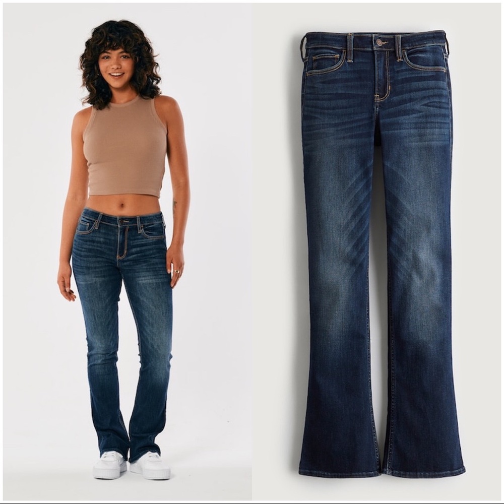 Hollister MID-RISE DARK WASH BOOT JEANS Size 15R